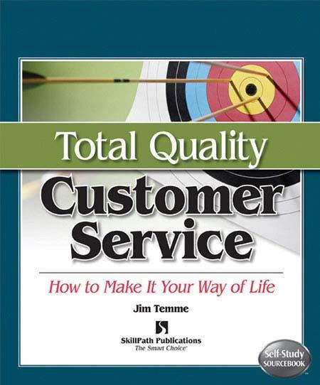 Image of a book cover with the title Total Quality Customer Service.  The cover is blue, green and white.