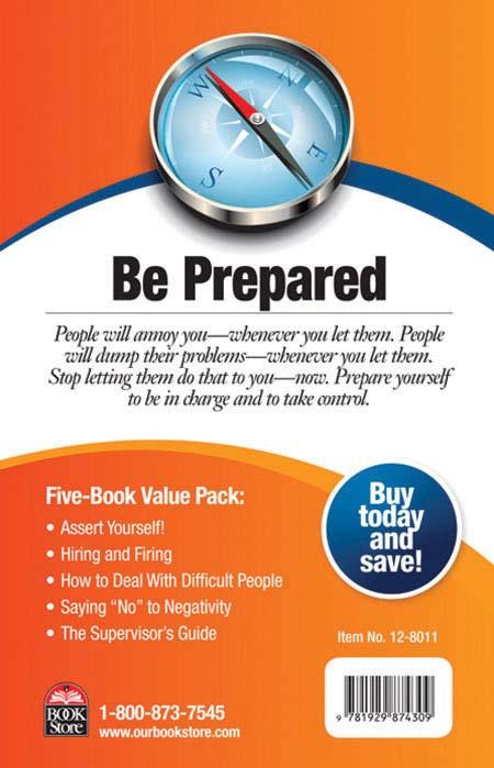 Image of a book cover with the title Be Prepared.  There is an image of a compass at the top of the cover.