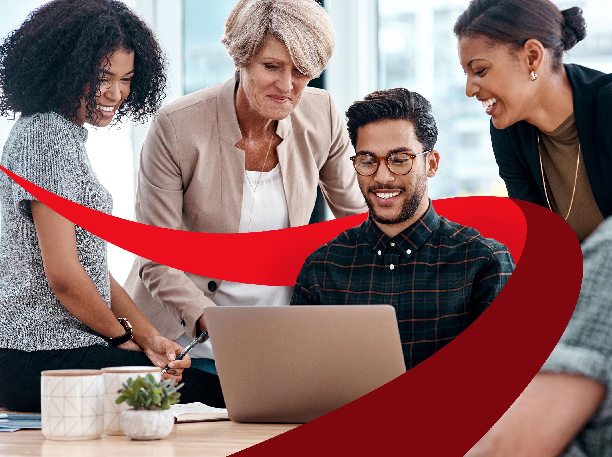 Diverse team of professionals working together on a project
