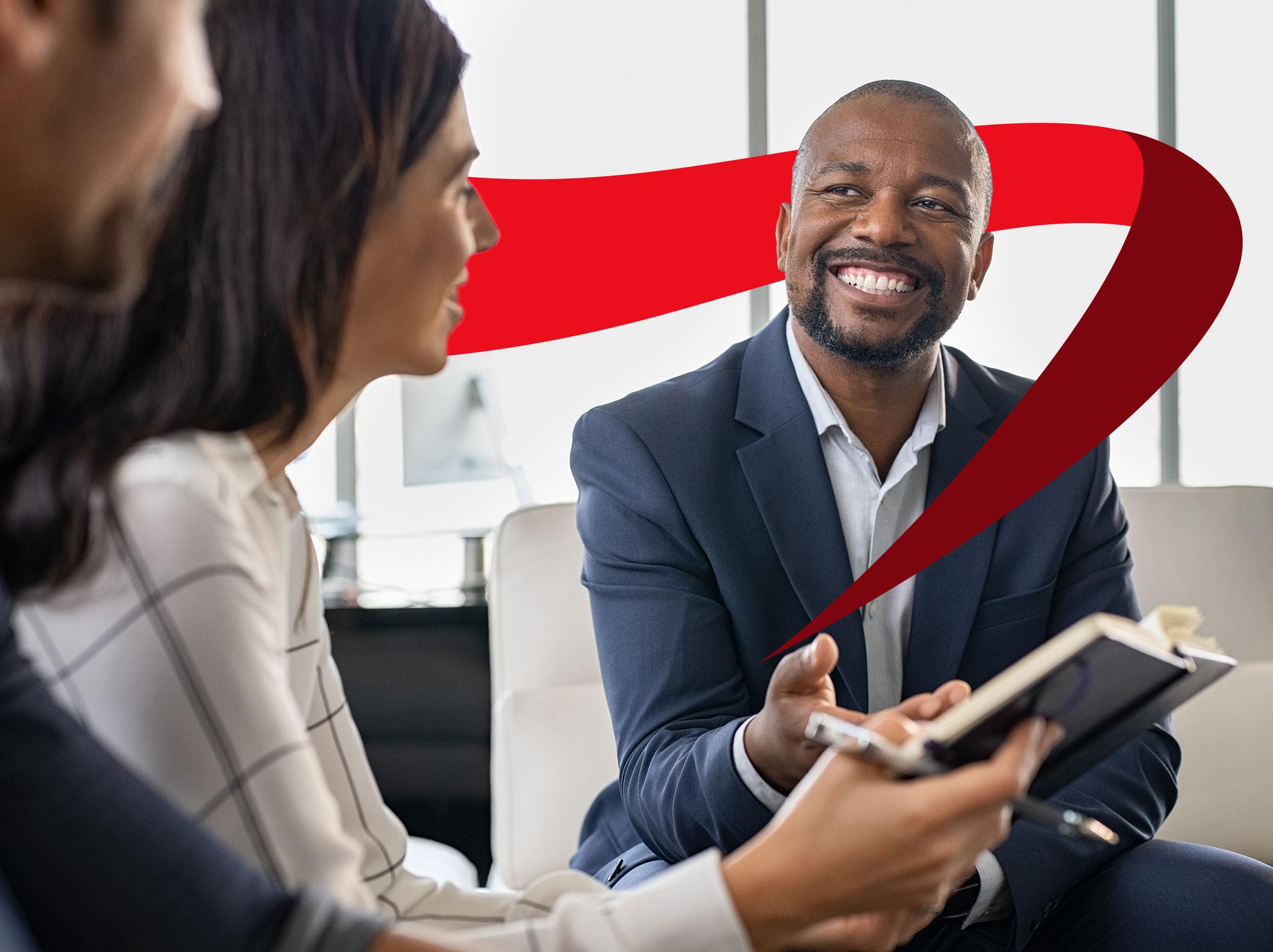 Business professionals using great communication and collaboration skills