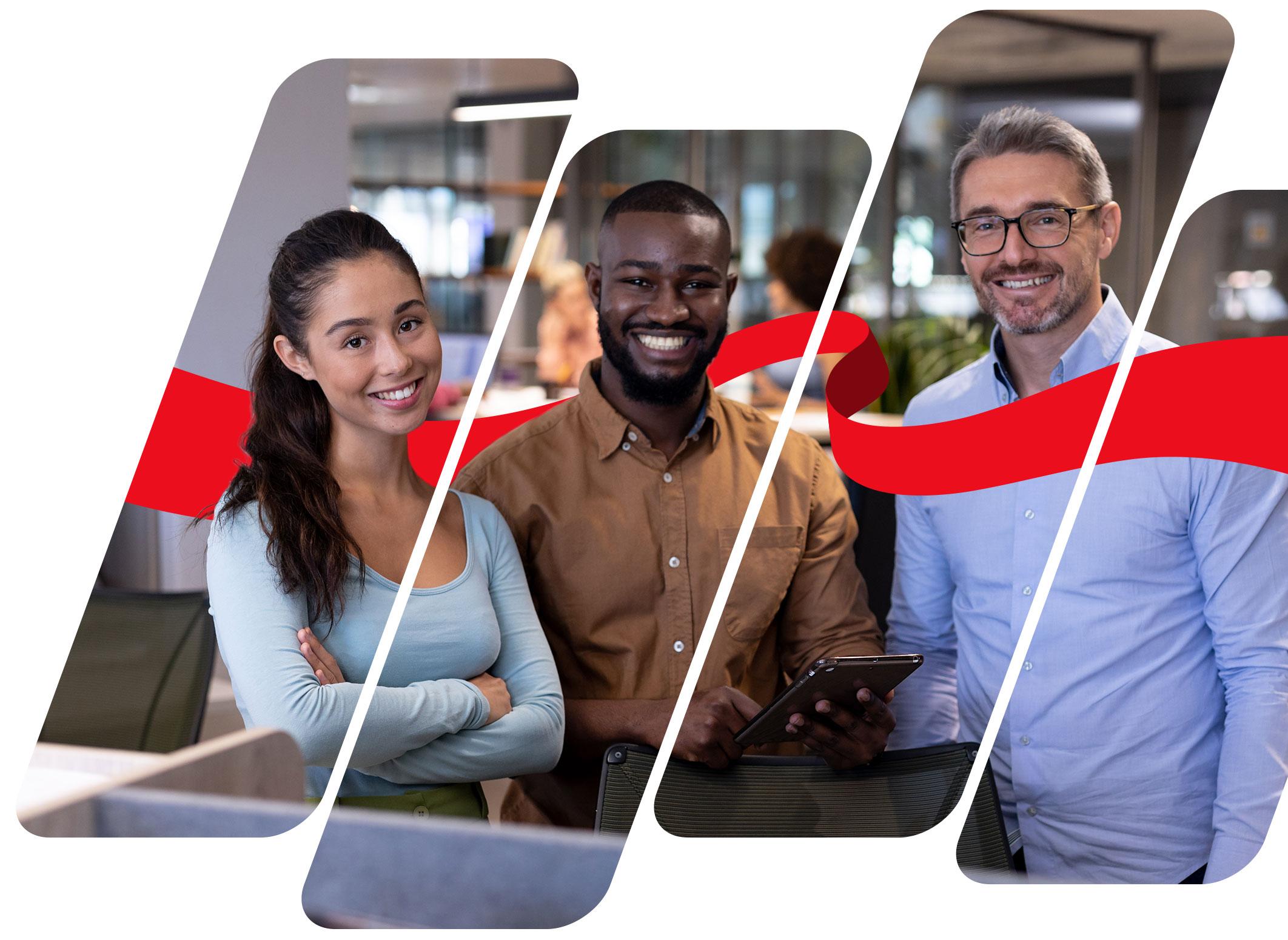 A diverse group of employees in leadership training