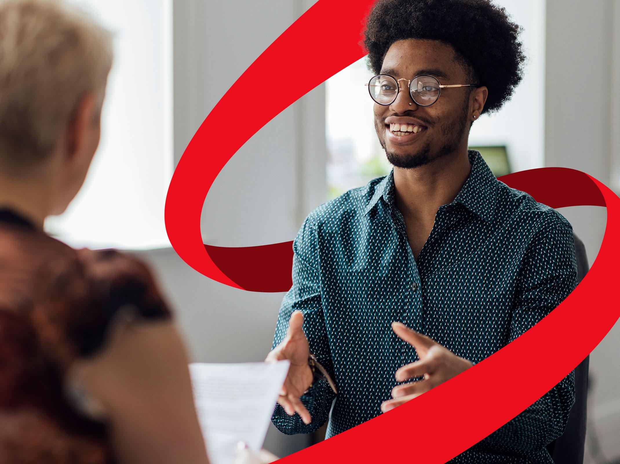 Professional male meeting with a female recruiter