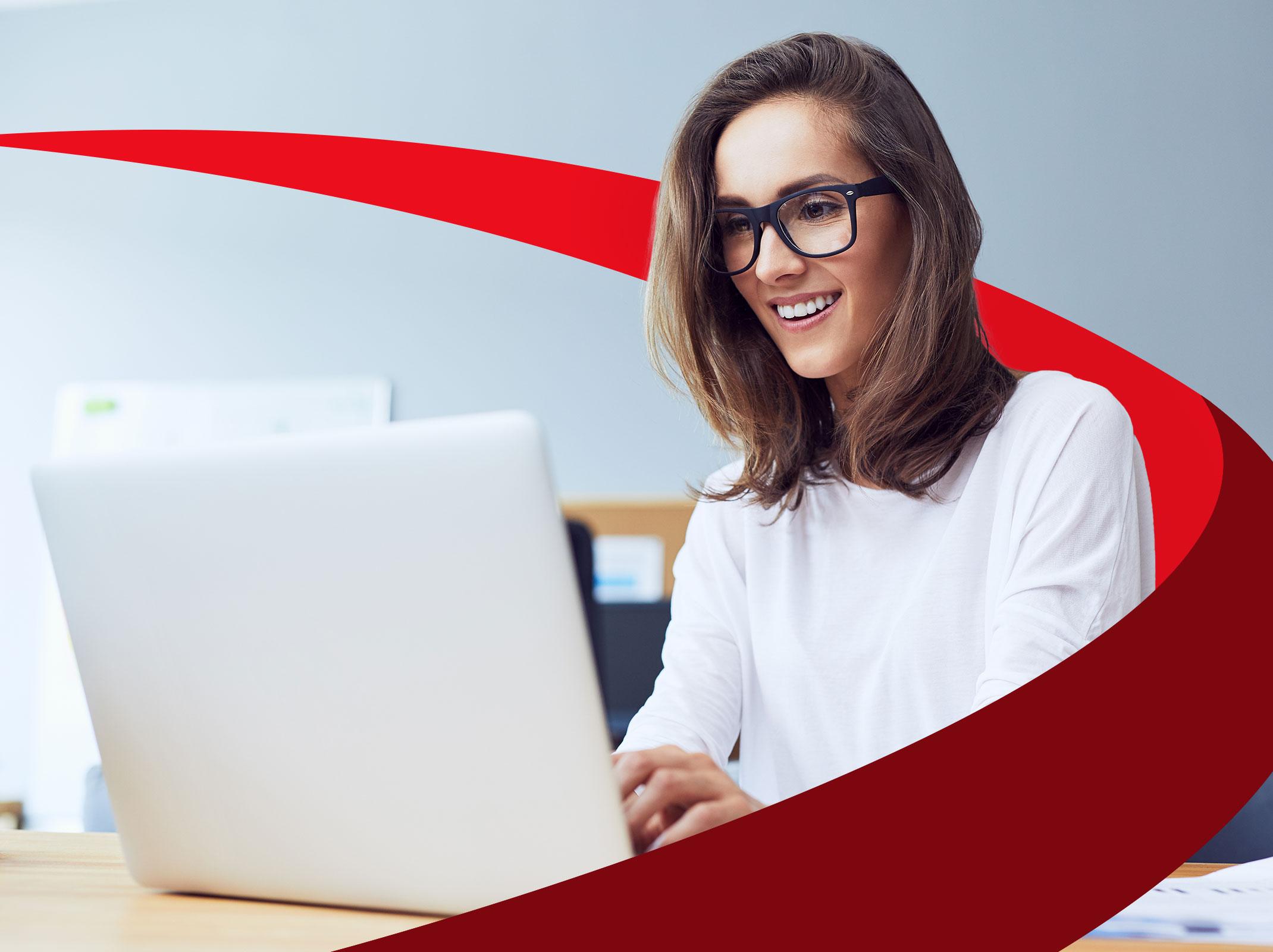 Professional woman working on laptop