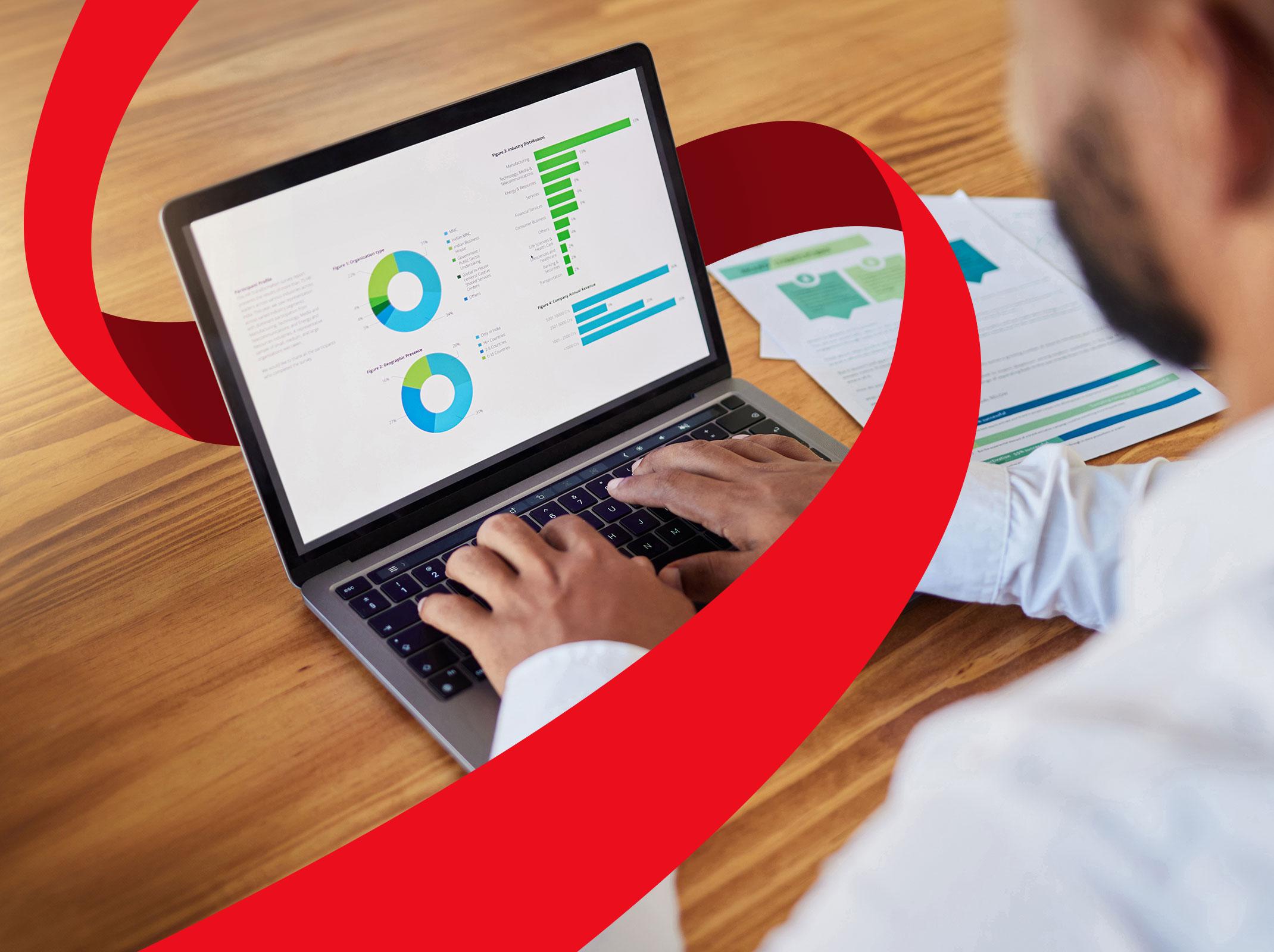 Business Professional using Excel to create a budget