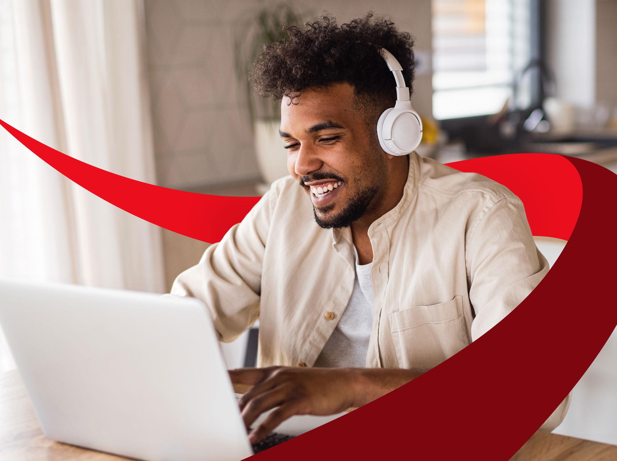 Man in a virtual meeting on Microsoft Teams